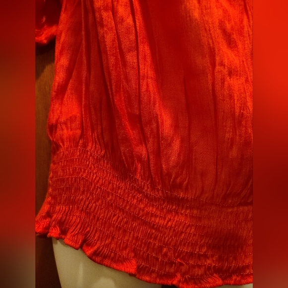 Zara 🔥 fire red/orange Off the shoulder top szM - Picture 8 of 9